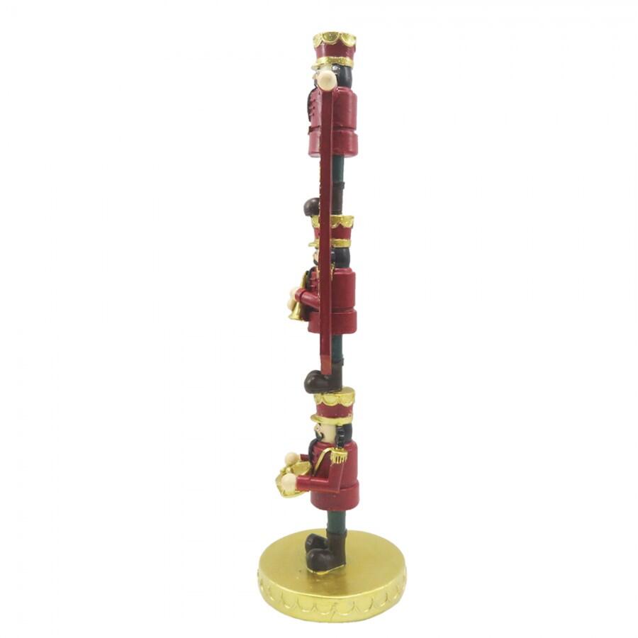 Clayre & Eef - Statuetta Schiaccianoci 30 cm Rosso Color oro Decorazione di Natalizie