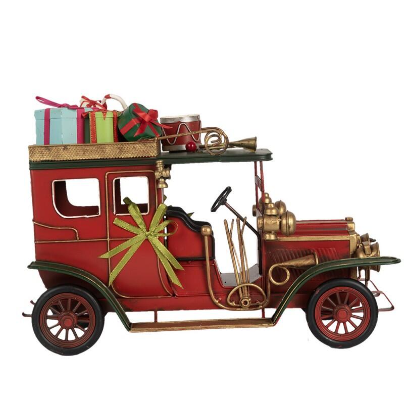 Clayre & Eef - Statuetta decorativa Auto Natale 42x18x28 cm Rosso Metallo