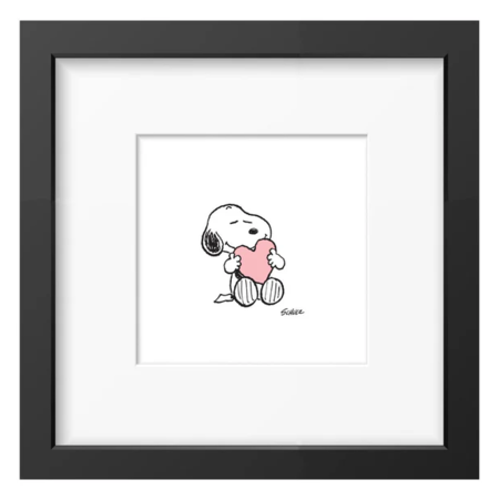 Peanuts: Cuore - Stampa 25,5x25,5 cm incorniciata