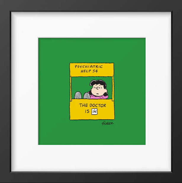 Peanuts: Help - Stampa 33x33 cm incorniciata