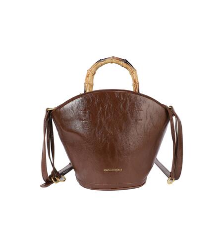 Borsa Secchiello Casual con Manico in Bambù