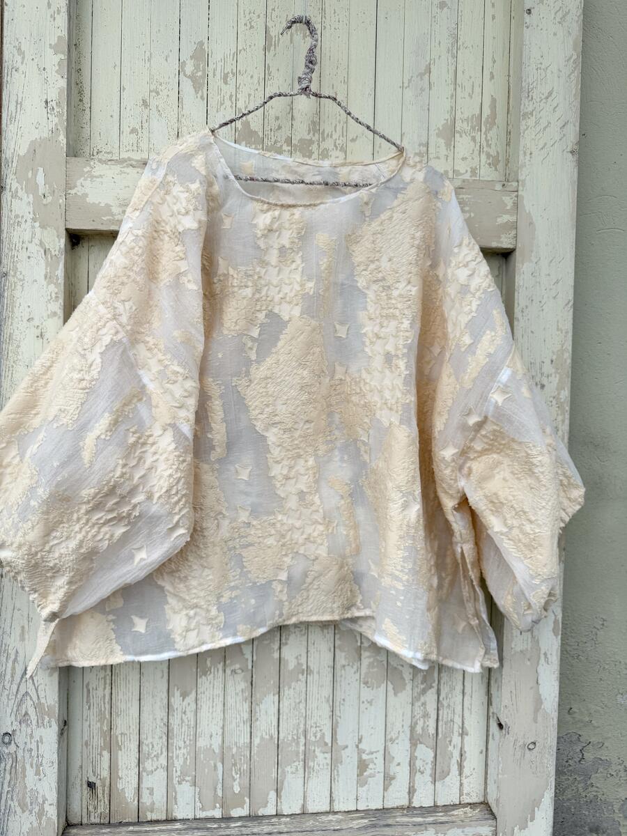 Camicia lavorata bianco burro