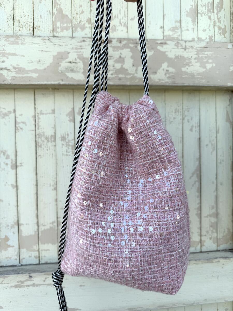 Secchiello  tweed rosa