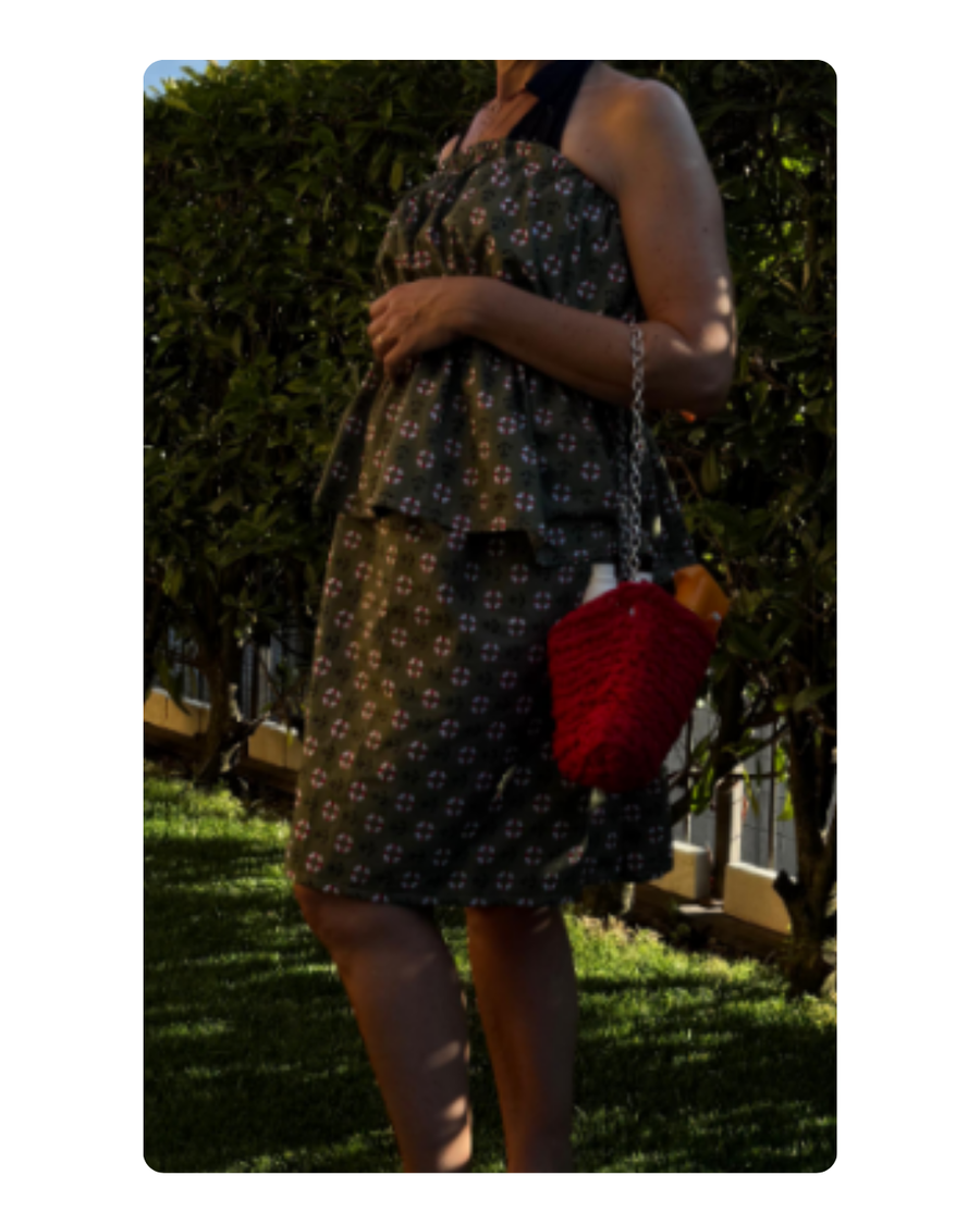 Copia di Completo mare gonna + top + borsa tg. 42-46