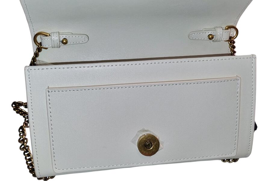 BORSA PINKO LOVE WALLET SIMPLY 5 C , Z 99 WHITE , in Vera Pelle 100%