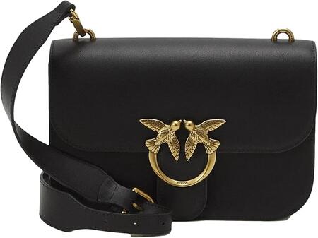 Borsa Pinko Love Bell Classic FL , colore nero , inserti Gold
