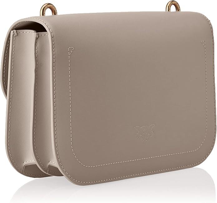 BORSA PINKO Love Classic FC , colore grigio , inserti in gold