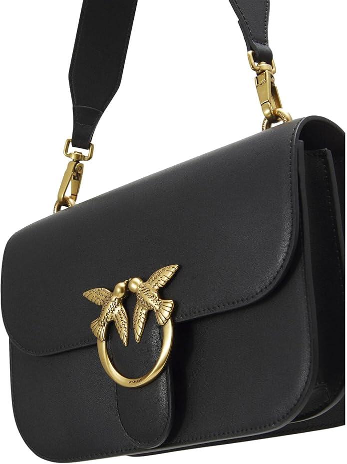 Borsa Pinko Love Bell Classic FL , colore nero , inserti Gold
