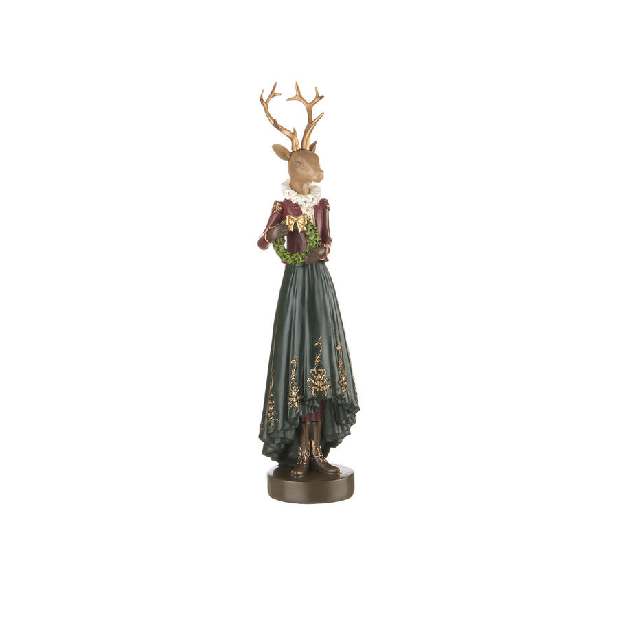 L'Oca Nera - Natale 2025 "Royal Wood" Renna Piccola con Ghirlanda