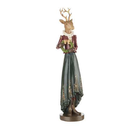 L'Oca Nera - Natale 2025 "Royal Wood" Renna Grande con Ghirlanda