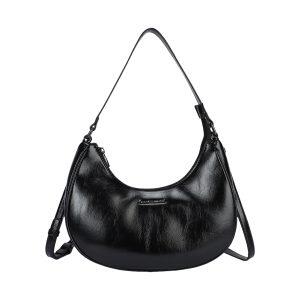 Borsa a Mezzaluna Trendy con Finitura Lucida