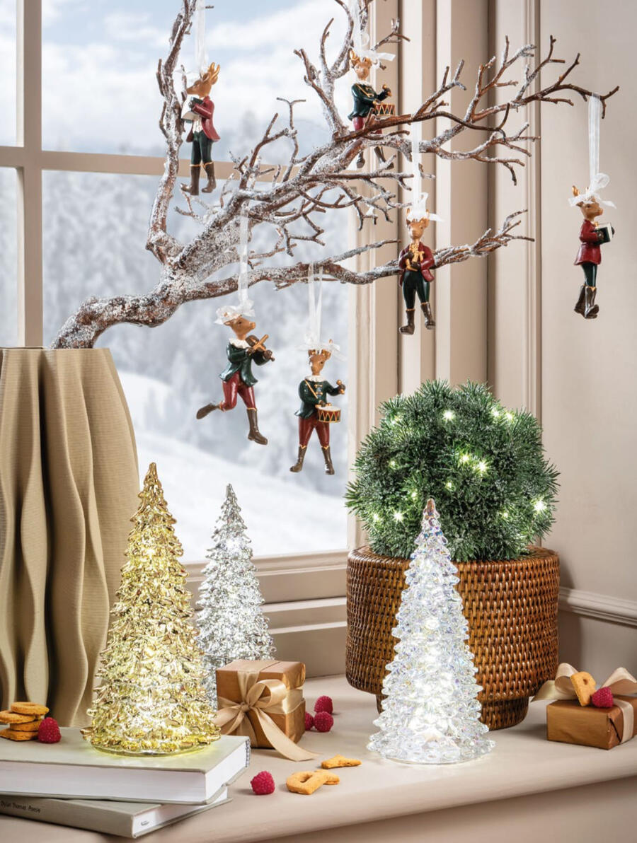L'Oca Nera - Natale 2025 "Sentiero di Cristallo" Albero argento con led