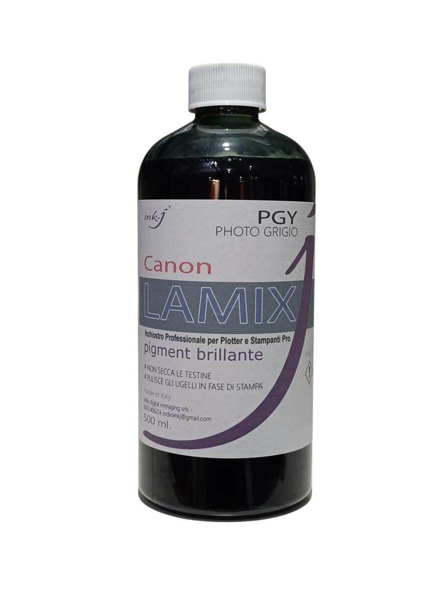 PGY LAMIX PHOTO GRIGIO DA 500 ML. INCHIOSTRO PIGMENT COMPATIBILE PER TUTTA LA SERIE  DI PLOTTER CANON IPF- TA- TM