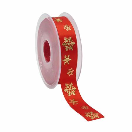 NASTRO SF Satin 'Wonderful star' RED - 23mm x 25mtr