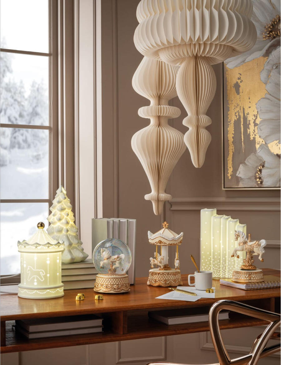 L'Oca Nera - Natale 2025 "Winter Carousel" Boule de neige cavallo con carillon