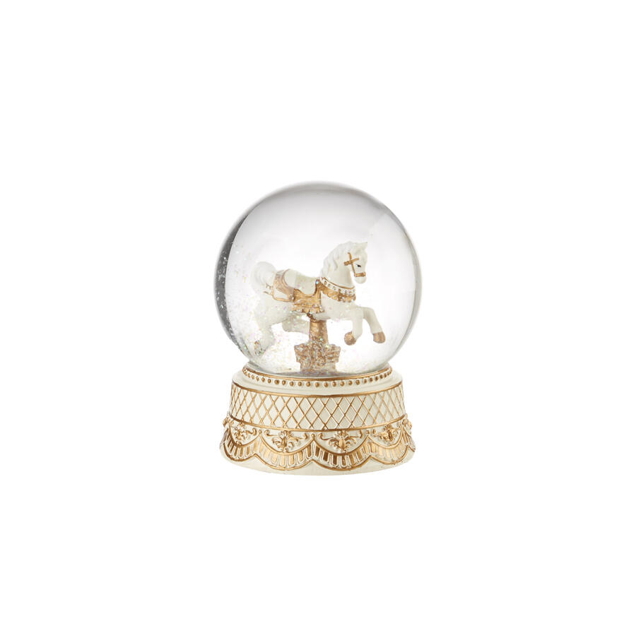 L'Oca Nera - Natale 2025 "Winter Carousel" Boule de neige cavallo con carillon