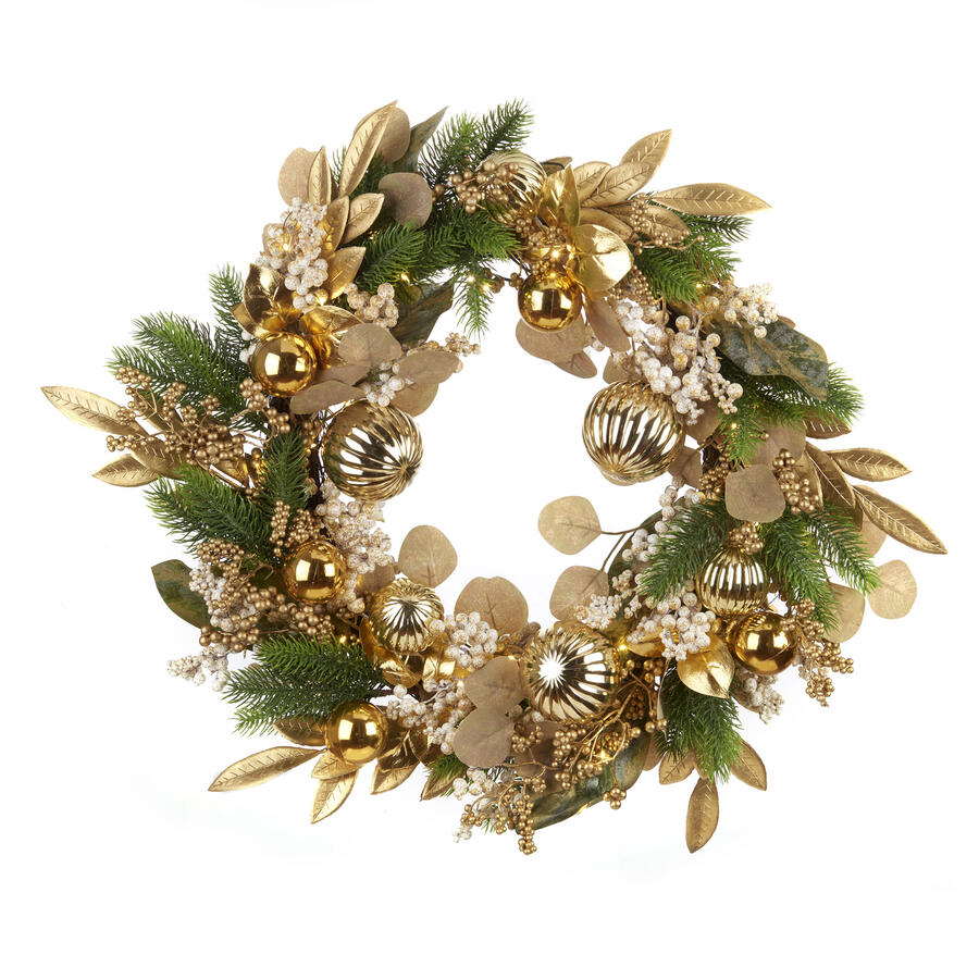 L'Oca Nera - Natale 2025 "Ghirlanda del Sogno" Ghirlanda con palline oro 40 led