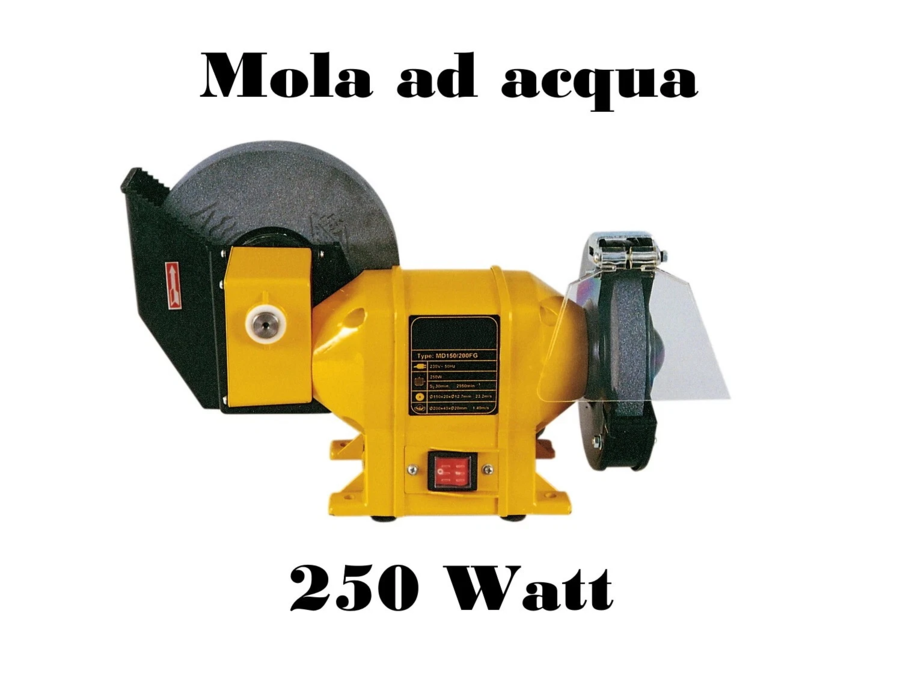 Smerigliatrice da banco ad acqua 250 W CON MOLA DA 150/200 MM 