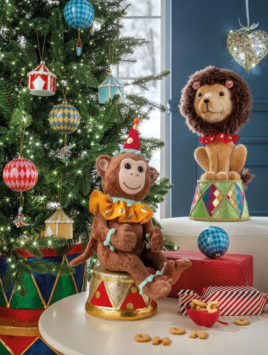 L'Oca Nera - Natale 2025 "Merry Circus" decorazione d'appoggio Scimmia