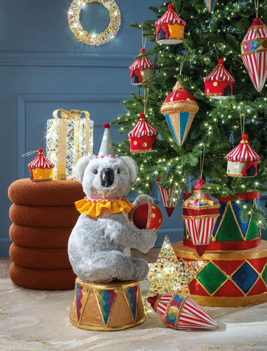 L'Oca Nera - Natale 2025 "Merry Circus" decorazione d'appendere circo rosso