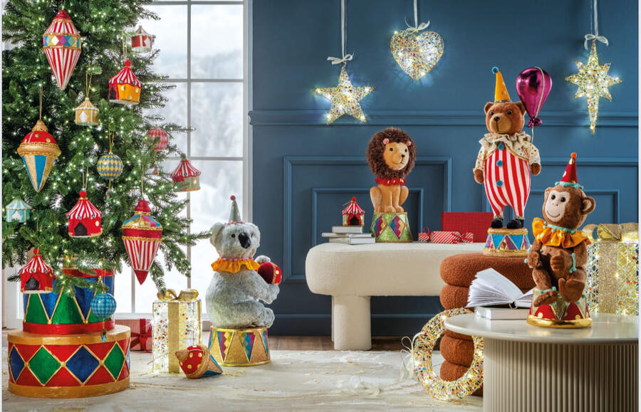 L'Oca Nera - Natale 2025 "Merry Circus" decorazione d'appendere Cono fascia Rossa