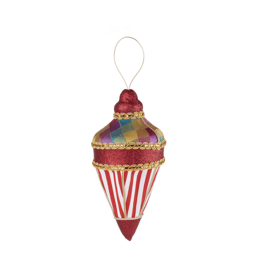 L'Oca Nera - Natale 2025 "Merry Circus" decorazione d'appendere Cono fascia Rossa