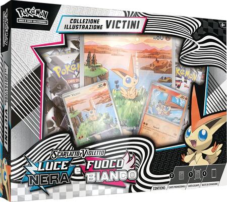 Pokèmon collezione illustrazione Victini Unima del GCC ( carta olografica, 4 buste espansione e carta olografica gigante)