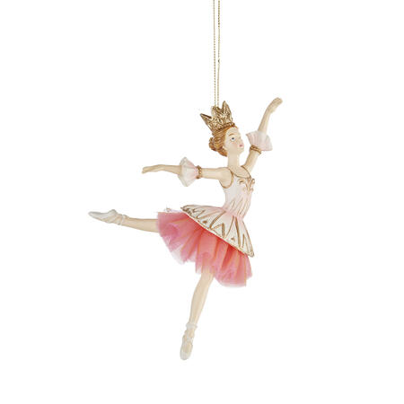 L'Oca Nera - Natale 2025 "Ballo di Natale" decorazione d'appendere Ballerina con corona