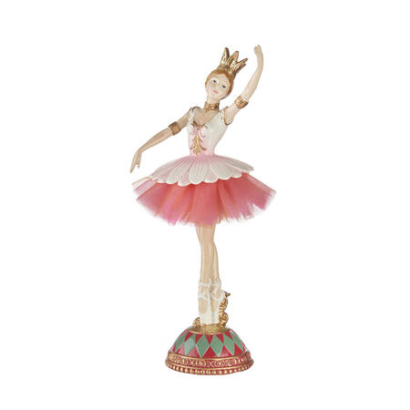 L'Oca Nera - Natale 2025 "Ballo di Natale" decorazione d'appoggio Ballerina con corona