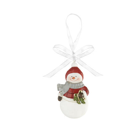L'Oca Nera - Natale 2025 "Funny&Red" Pendente Pupazzo di neve