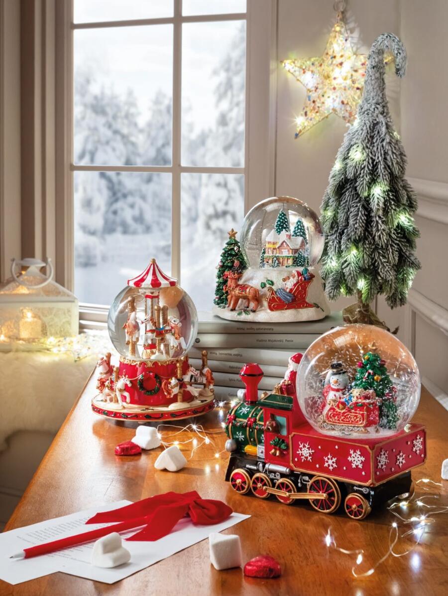 L'Oca Nera - Natale 2025 "Musica d'Inverno" Boule de neige treno con carillon