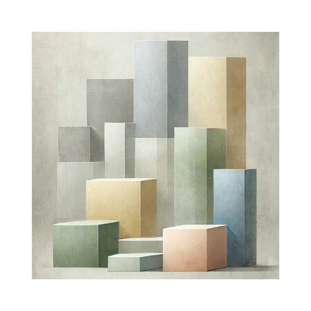 Linee Recanati - MINI Quadro in tela 20x20 cm Metacubica DUE