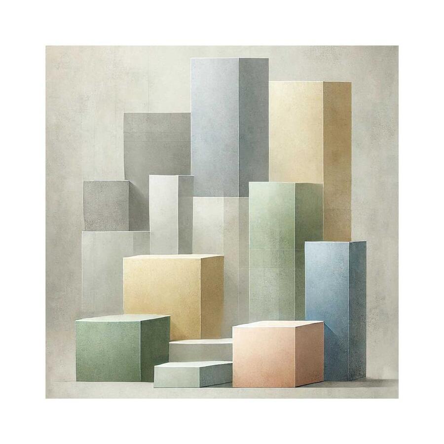 Linee Recanati - MINI Quadro in tela 20x20 cm Metacubica DUE