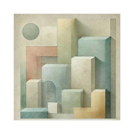 Linee Recanati - MINI Quadro in tela 20x20 cm Metacubica TRE