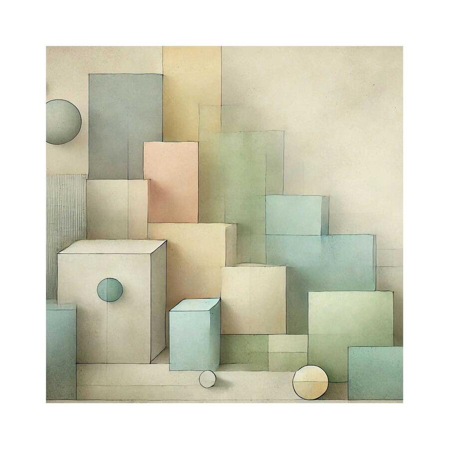 Linee Recanati - MINI Quadro in tela 20x20 cm Metacubica CINQUE