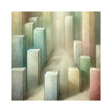 Linee Recanati - MINI Quadro in tela 20x20 cm Metacubica QUATTRO