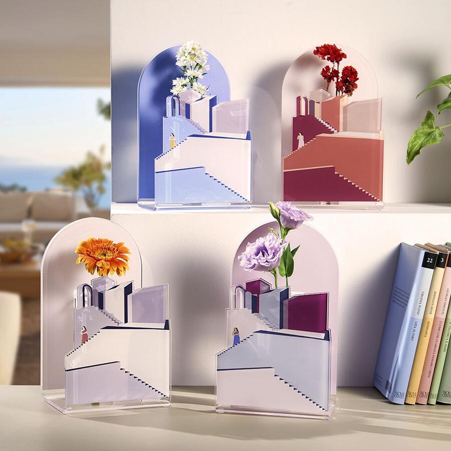 Linee recanati - Vaso Blooming City Santorini Azzurro