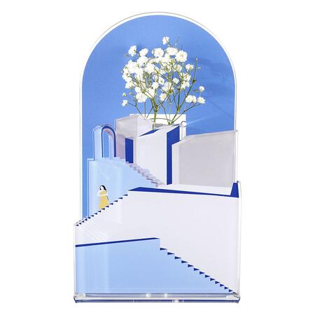 Linee recanati - Vaso Blooming City Santorini Azzurro