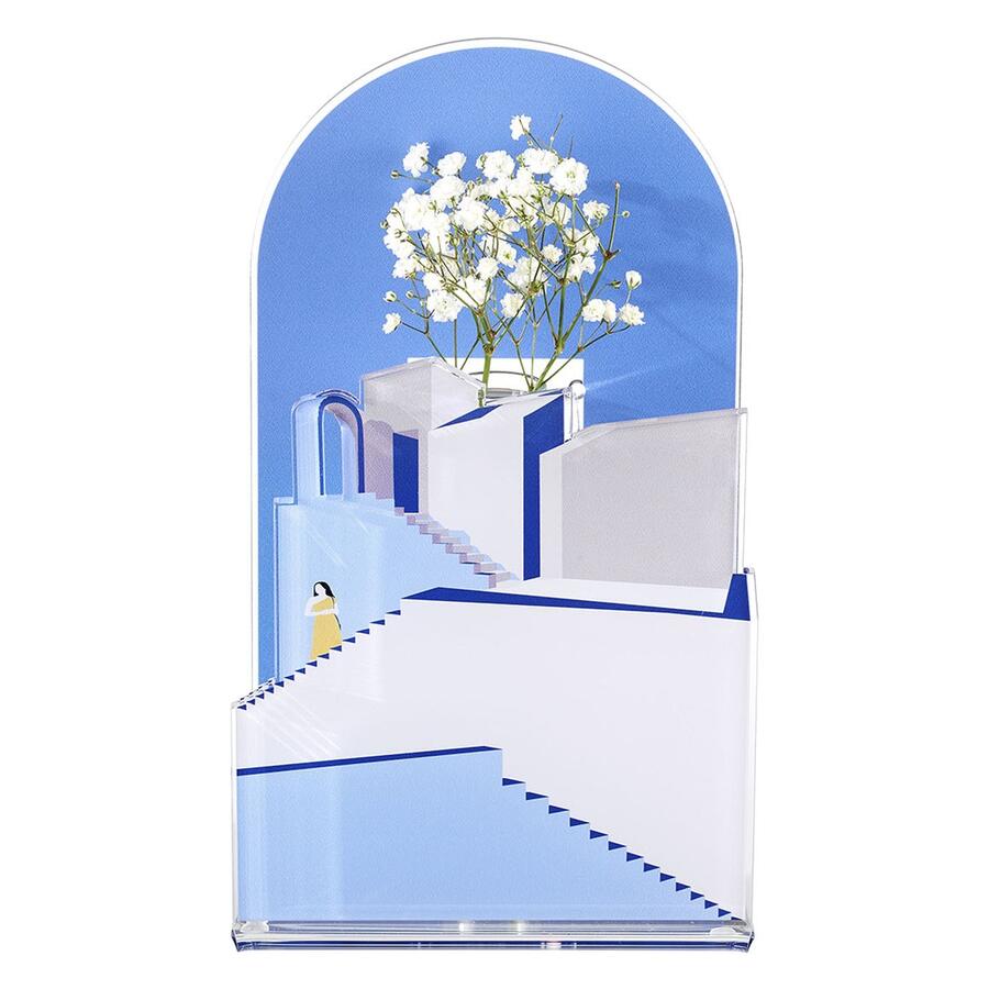 Linee recanati - Vaso Blooming City Santorini Azzurro