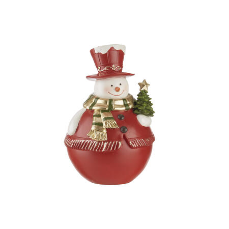 L'Oca Nera - Natale 2025 "Jingle Red" Decorazione d'appoggio Pupazzo di neve