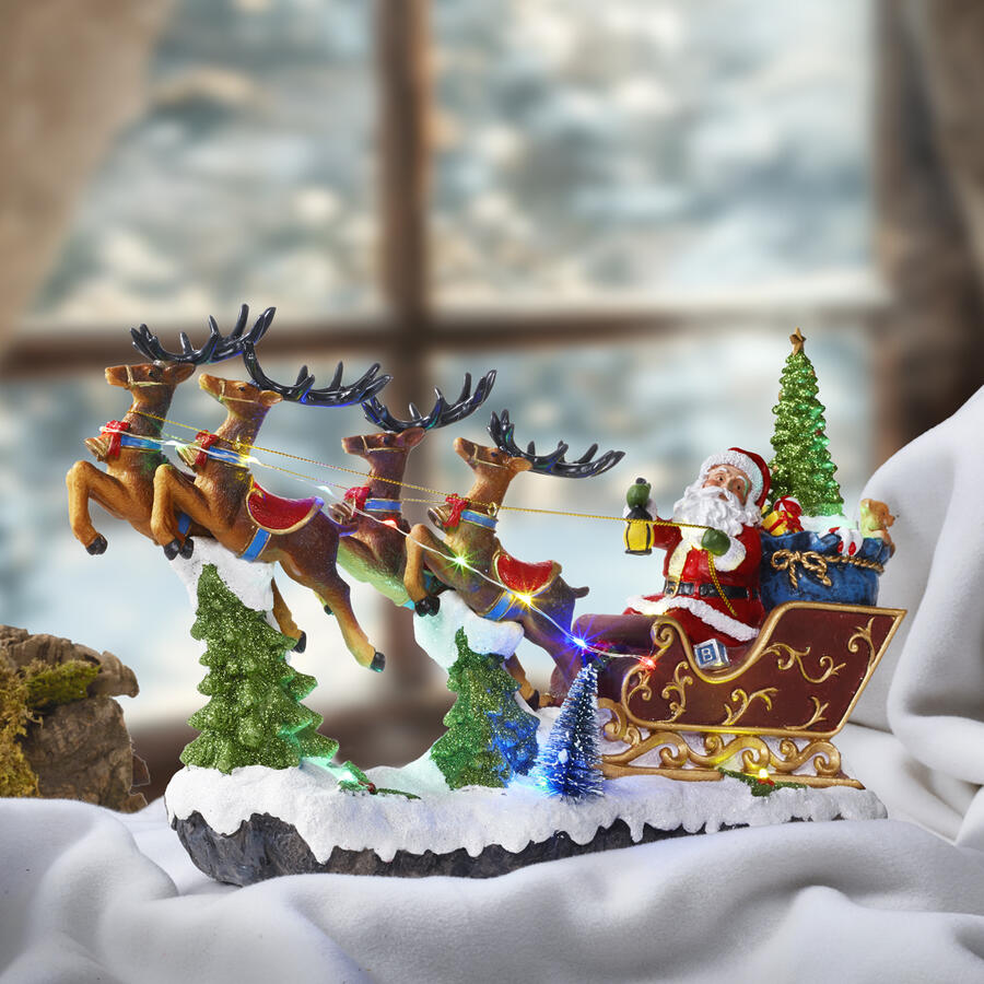 Fantin Argenti - Natale 2025 Slitta Babbo Natale con luci, led, musica e movimento