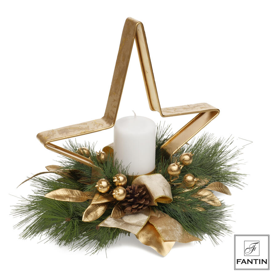 Fantin Argenti - Natale 2025 Stella con decorazioni porta candela oro