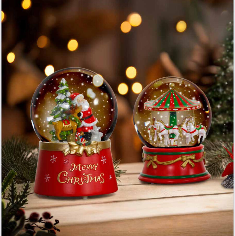 Fantin Argenti - Natale 2025 - Boule de Neige con luci, led e musica giostra cavalli