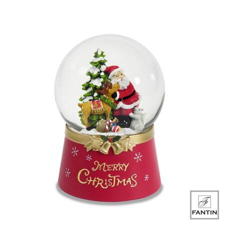 Fantin Argenti - Natale 2025 - Boule de Neige con luci, led e musica giostra Babbo Natale