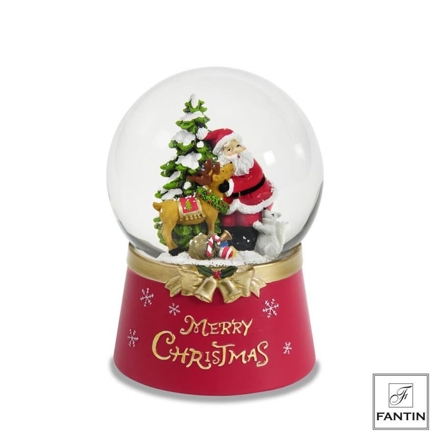 Fantin Argenti - Natale 2025 - Boule de Neige con luci, led e musica giostra Babbo Natale