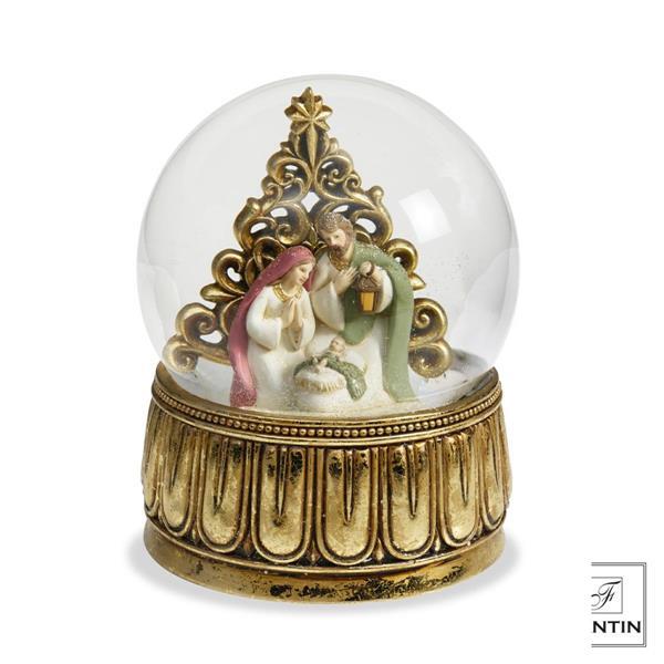Fantin Argenti - Natale 2025 - Boule de Neige Carillon Sacra Famiglia oro h20