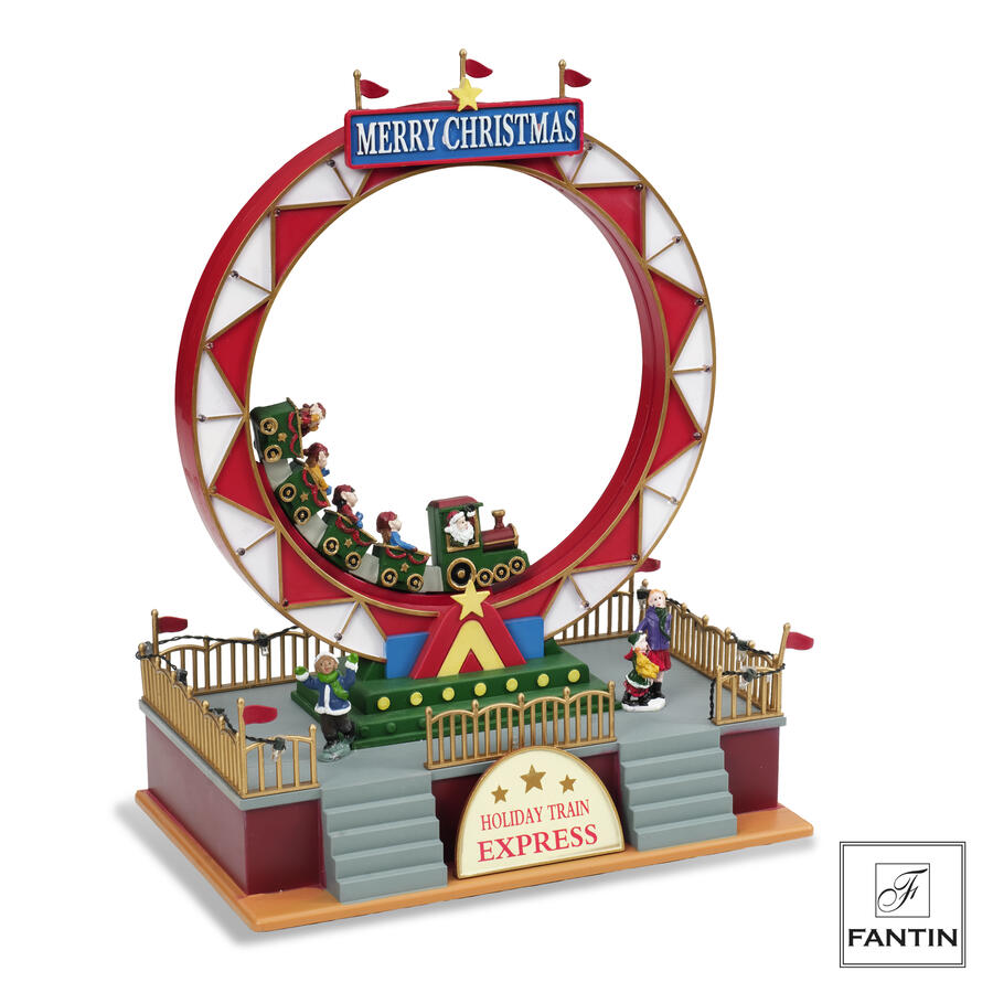 Fantin Argenti - Natale 2025 Giostra Giostra Roller Coaster con luci, led, musica e movimento