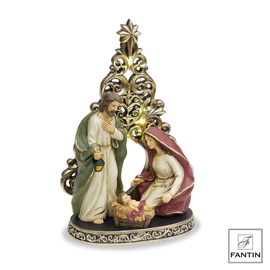 Fantin Argenti - Natale 2025 Sacra Famiglia con albero luci led 