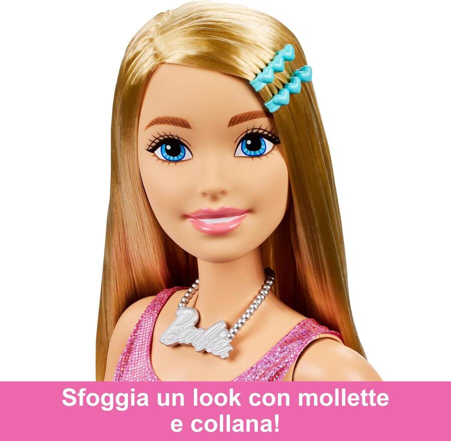 Barbie Bambola grande alta 71cm con abito scintillante - Mattel - HJY02 - 3+