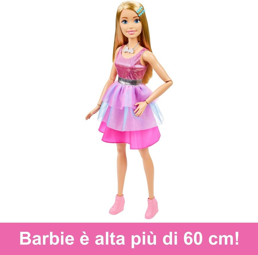 Barbie Bambola grande alta 71cm con abito scintillante - Mattel - HJY02 - 3+
